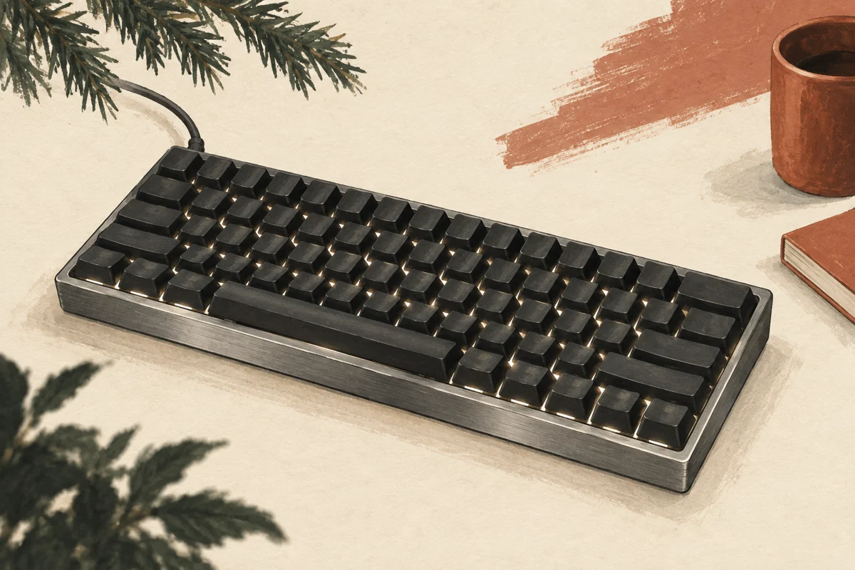 Illustration d’un clavier gamer compact au format 60 %
